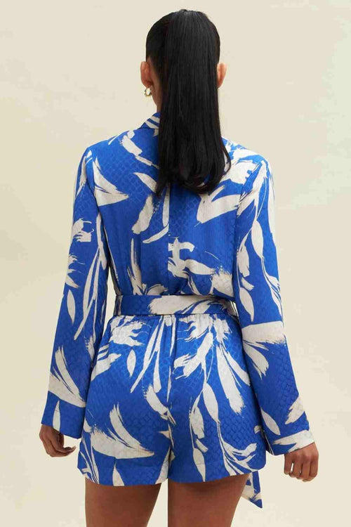 Aitana Blue Tie Romper back