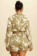 Aitana Olive Tie Romper back