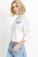 White Whale Long Sleeve Crop Top side