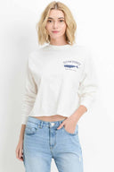 White Whale Long Sleeve Crop Top