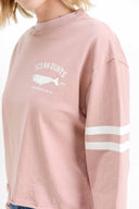 Mauve Whale Graphic Long Sleeve Top detail