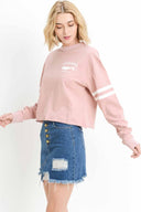 Mauve Whale Graphic Long Sleeve Top side