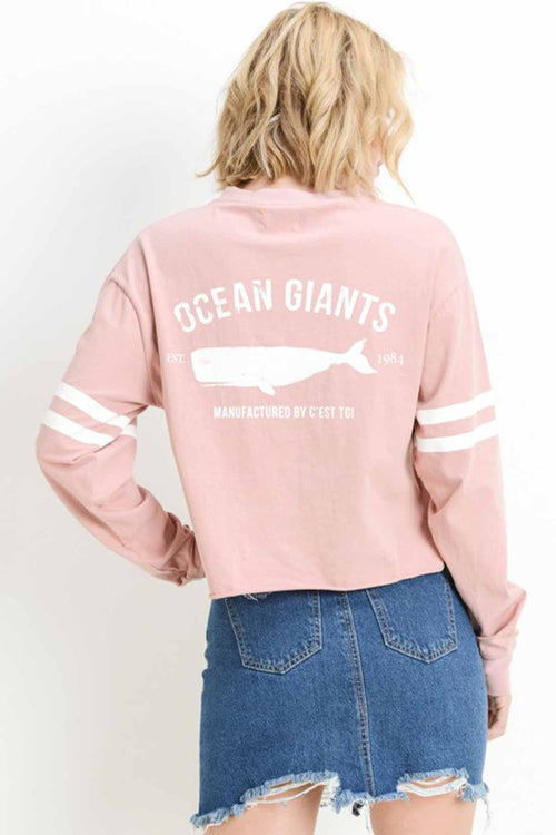 Mauve Whale Graphic Long Sleeve Top back