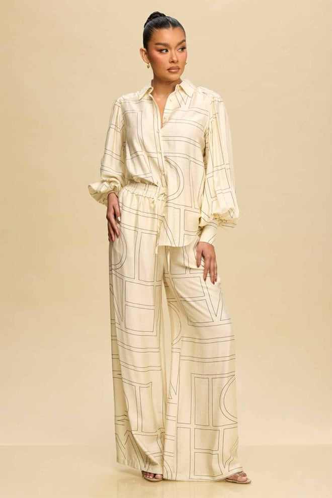 Butter Abstract Pants Set