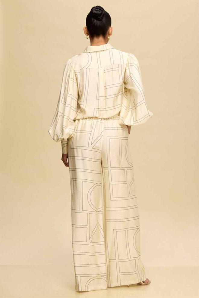 Butter Abstract Pants Set back