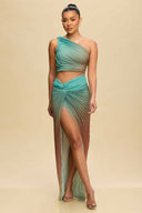 Mint Taupe Ombre Skirt Set