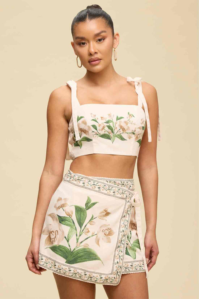 Flower Printed Skirt Set