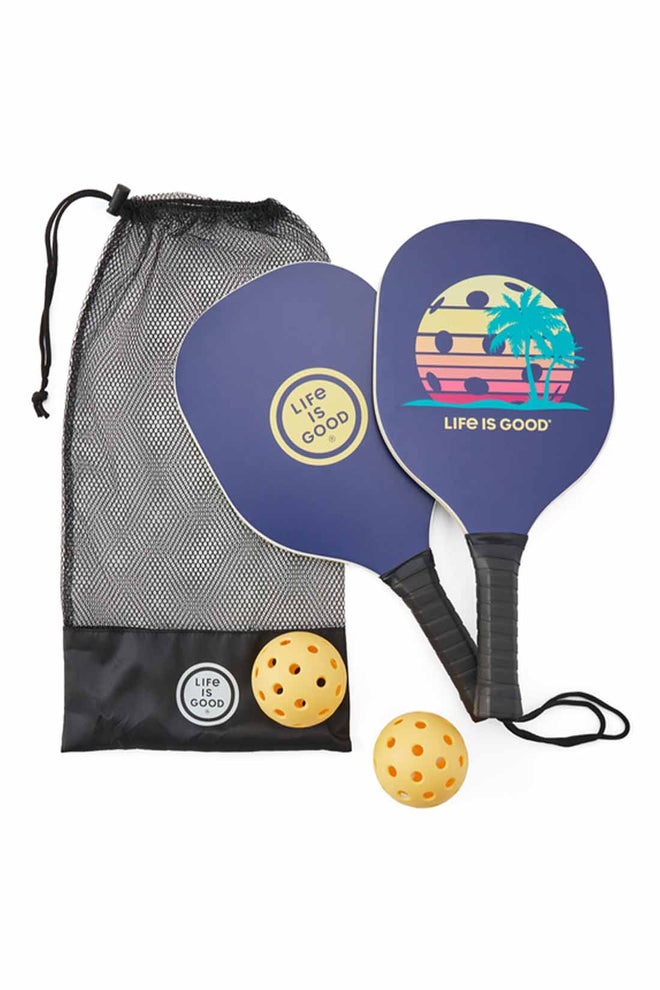 Life is Good Retro Palms Pickle Ball Set