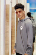 Charcoal UV Hooded Long Sleeve Rashguard back
