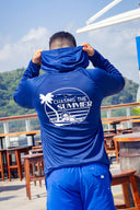 Navy UV Hooded Long Sleeve Rashguard back