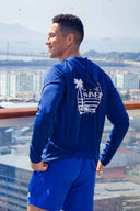 Navy UV Hooded Long Sleeve Rashguard back