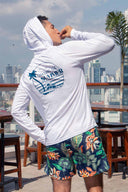 White UV Hooded Long Sleeve Rashguard back