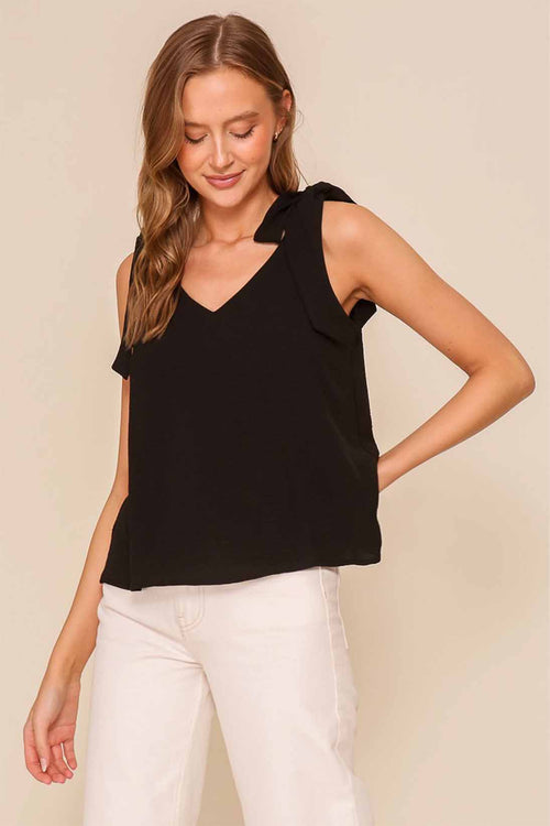 Chiara Black Tie Top