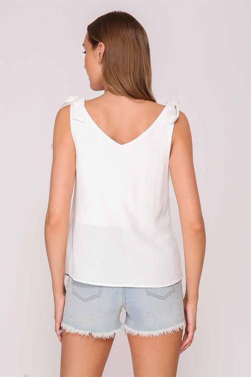 Chiara Ivory Tie Top back