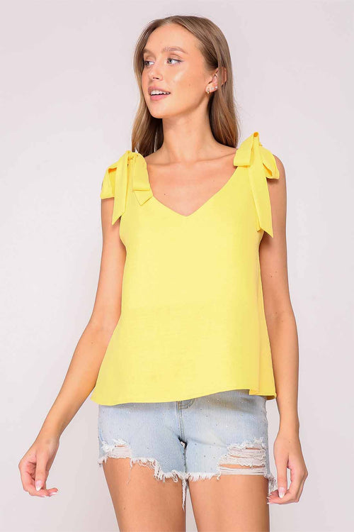 Chiara Yellow Tie Top