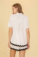 Aurora White Collared Short Set