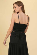 Paula Black Boho Maxi Skirt Set back