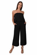 Aven Black Strapless Layered Jumpsuit