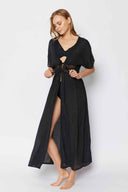 Manuela Black Lace Kimono side