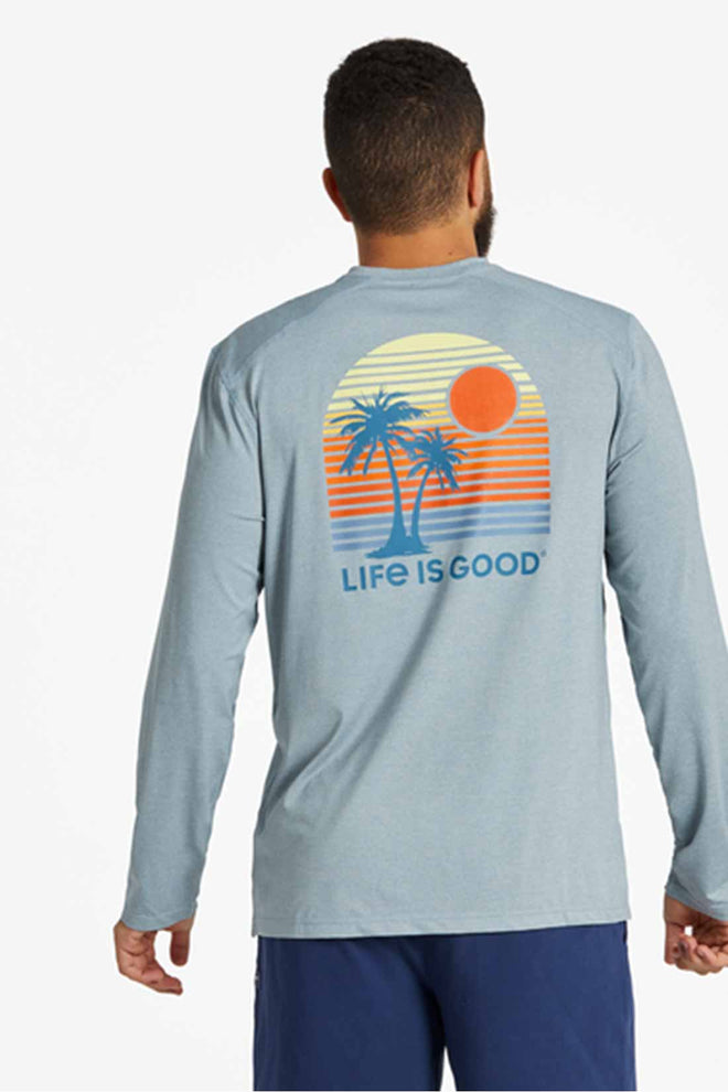 Life is Good Arched Palm Sun Long Sleeve Active T Shirt back