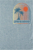 Life is Good Arched Palm Sun Long Sleeve Active T Shirt front detail
