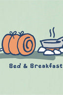 Life is Good Bed and Breakfast Camping T Shirt detail