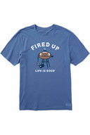 Life is Good Fired Up Grill Crusher T Shirt