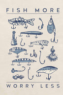 Life is Good Fish More Worry Less T Shirt back detail