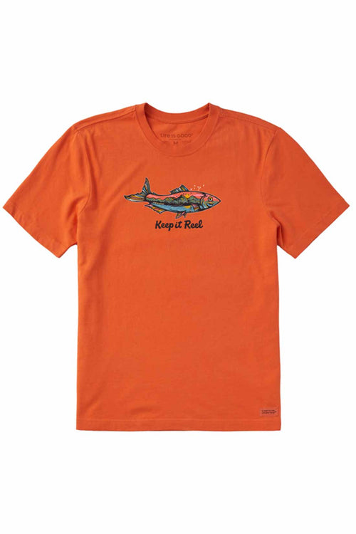 Life is Good Fish Mountain Scene T Shirt