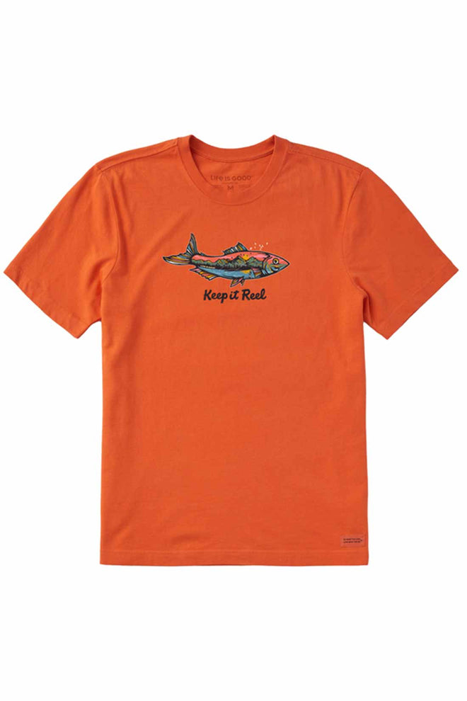 Life is Good Fish Mountain Scene T Shirt