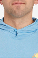 Life is Good Happiness Sunset Long Sleeve Active Hooded T Shirt front detail
