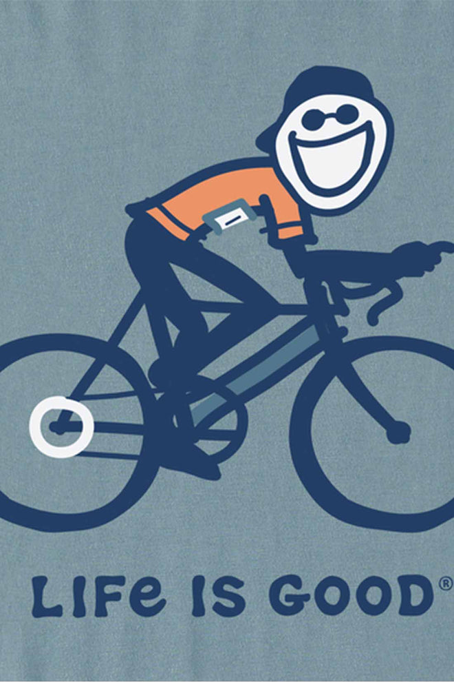 Life is Good Jake Bike Crusher T Shirt detail