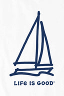Life is Good Sailboat Crusher T Shirt detail