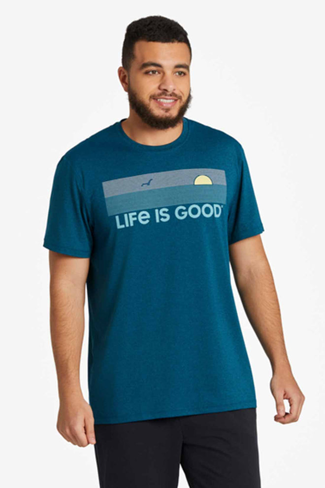 Life is Good Linear Oceanview Active T Shirt