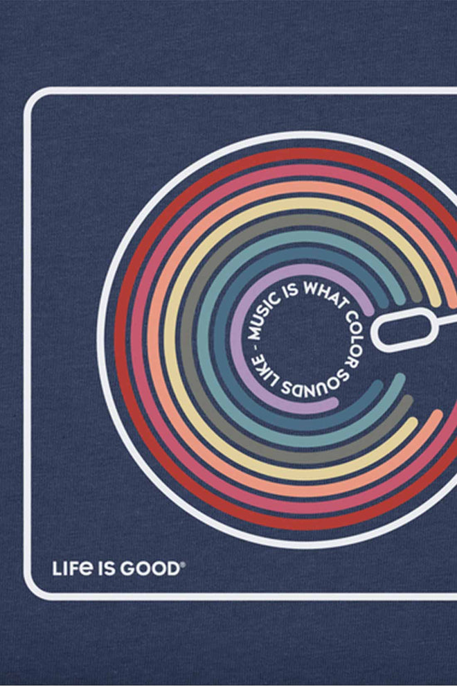 Life is Good Music Color Turntable T Shirt detail