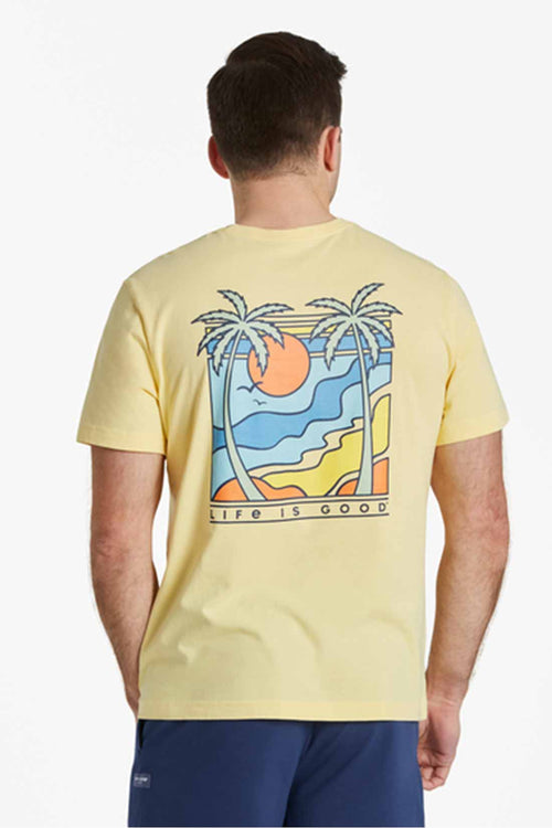 Life is Good Retro Palms Scene T Shirt back