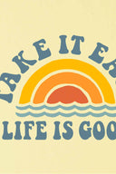 Life is Good Take It Easy Rainbow Long Sleeve Active T Shirt detail