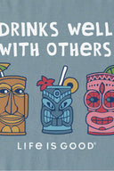 Life is Good Tiki Drinks Well Crusher T Shirt detail