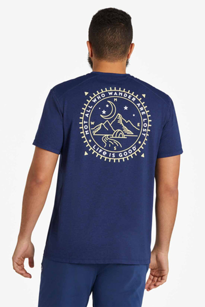Life is Good Wander Compass Scene Active T Shirt back