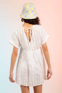 Kai White Eyelet Short Sleeve Mini Dress back