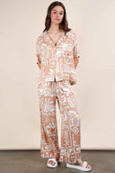 Taupe Printed Pants Set