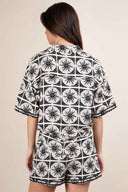 Black Tropical Shorts Set back
