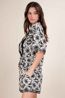 Black Tropical Shorts Set side