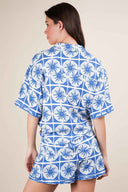 Blue Tropical Shorts Set back
