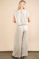 Oatmeal Woven Pants Set back