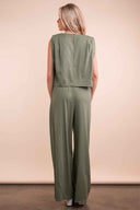 Olive Woven Pants Set back