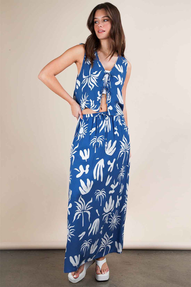Blue Tie Resort Skirt Set