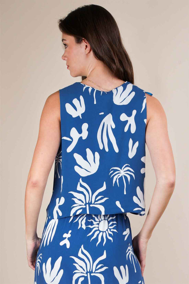 Blue Tie Resort Skirt Set back