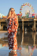 Brown Tie Resort Skirt Set front