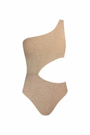 Gold Glitter One Shoulder One Piece detail